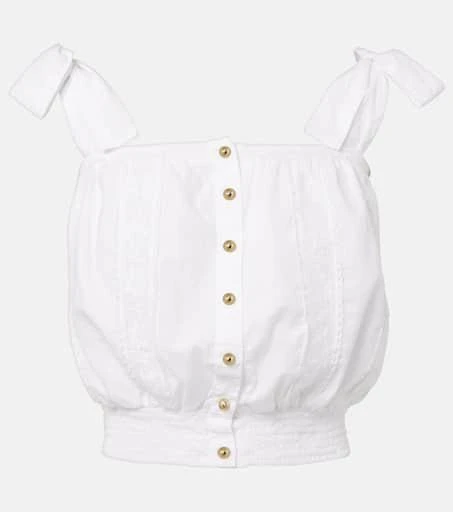 MELISSA ODABASH Giulia lace-trimmed cotton top 1