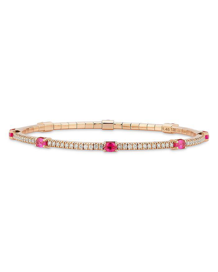EXTENSIBLE Oval Ruby 
Diamond Stretch Tennis Bracelet