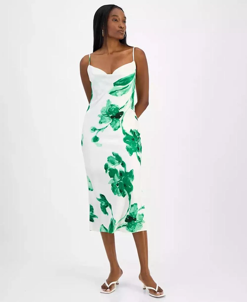 Women's Printed Satin Cowlneck Dress, Exclusively at Macy's  On Sale Now  with Up to 66% Off | Discover Exclusive Deals & Savings at BeyondStyle   Authentic Bar III dress|women's fashion|dresses with