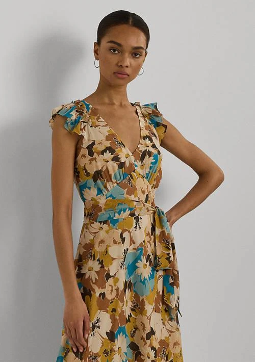 Ralph Lauren Ralph Lauren Women S Floral Belted Crinkle Georgette Dress 4