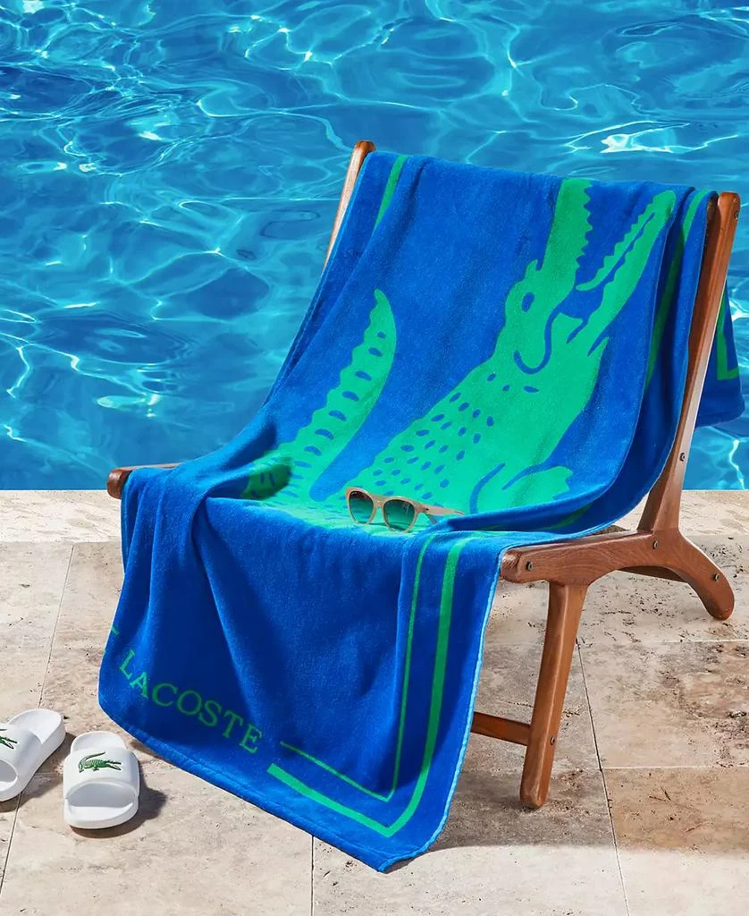 Lacoste Lacoste Frame Crocodile Print Cotton Beach Towel, 36" x 72"