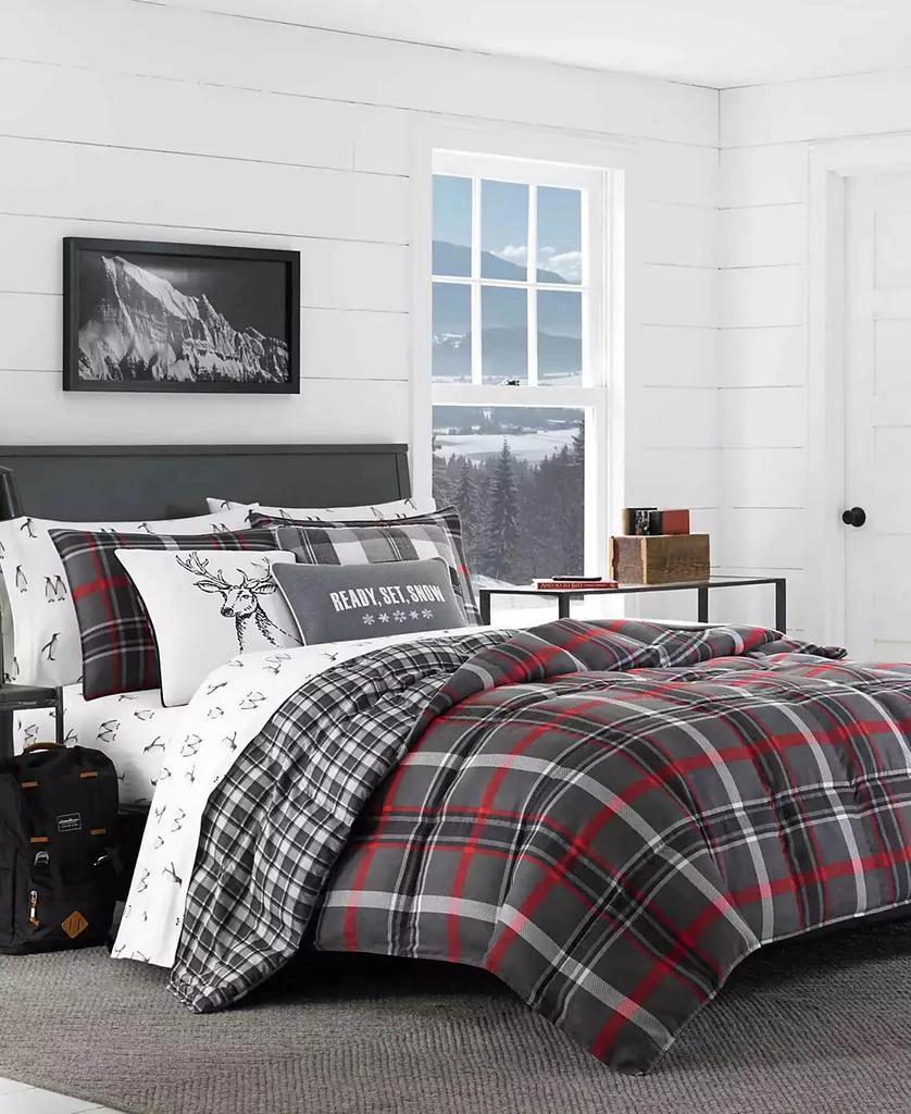 Eddie Bauer Willow Plaid Microsuede Reversible Comforter Set 1