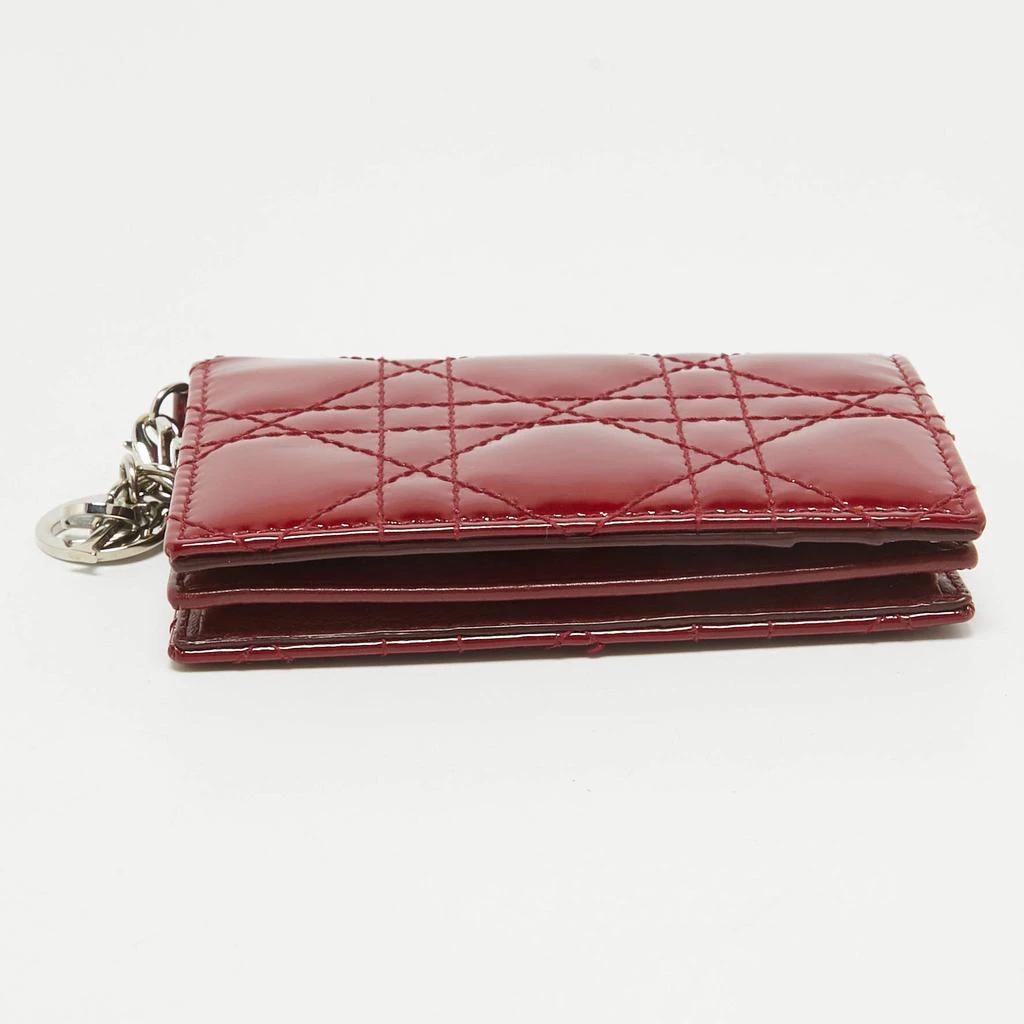Dior Dior Red Cannage Patent Leather Lady Dior Flap Card Holder 8