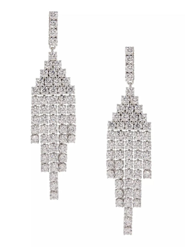 Adriana Orsini Diana Rhodium-Plated & Cubic Zirconia Chandelier Earrings 1