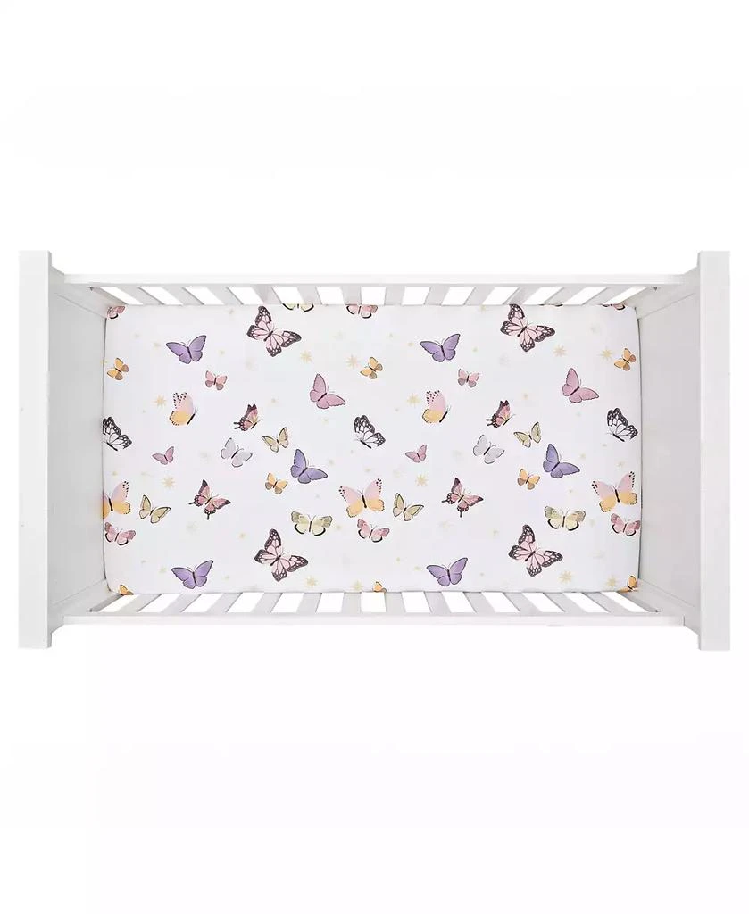 Lambs 
Ivy Butterfly Dreams Breathable 100% Cotton Fitted Baby Crib Sheet 2
