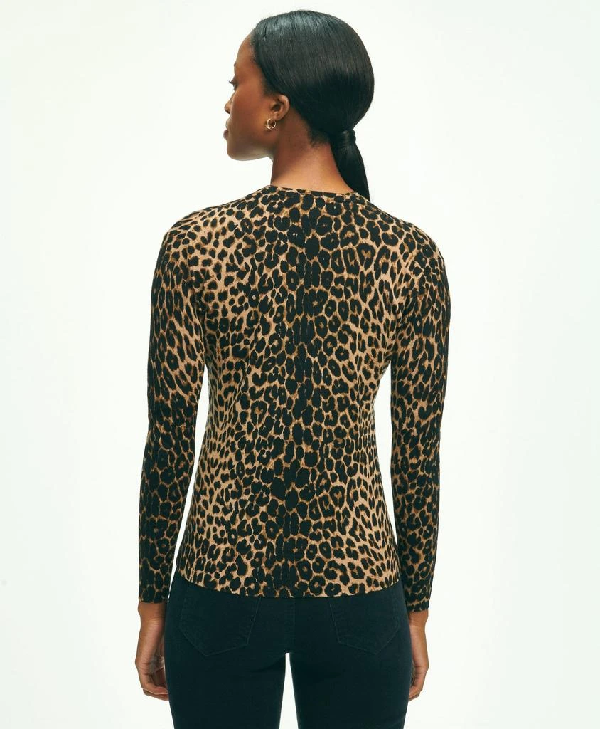 Brooks Brothers Merino Wool Leopard Print Cardigan 3