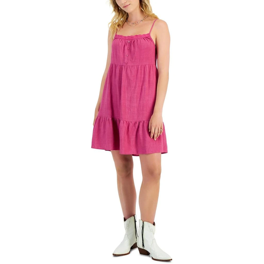 Womens Linen Tiered Babydoll Dress  On Sale Now with Up to 46% Off |  Discover Exclusive Deals & Savings at BeyondStyle  Authentic Pink Rose  women|clothing|dresses with Limited-Time Discounts, Free Shipping,