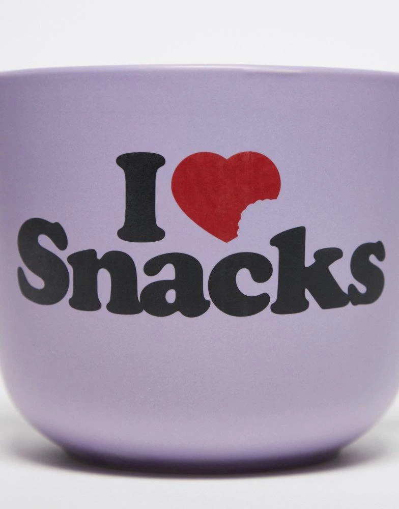 TYPO Typo I heart snacks bowl in purple 4