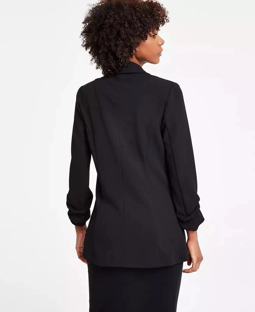 Bar III Women's Notch-Lapel Ruched-Sleeve Open-Front Blazer, Created for Macy's 2