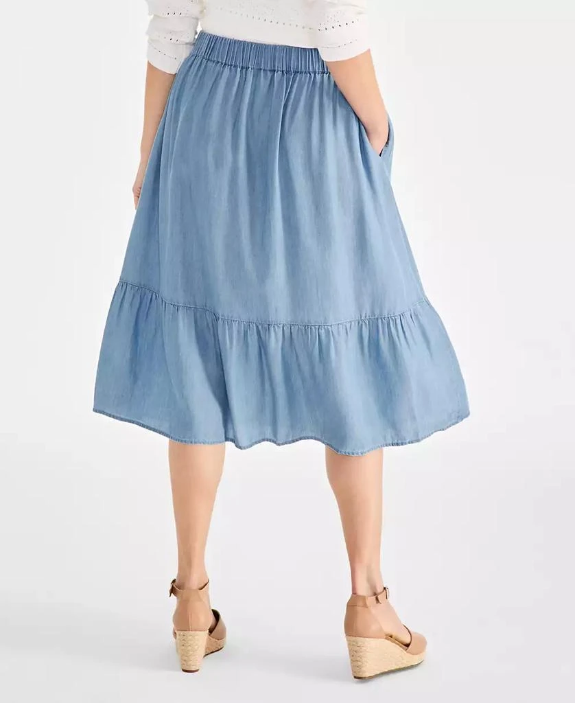 Style & Co Petite Chambray Tiered Midi Skirt, Exclusively at Macy's 4