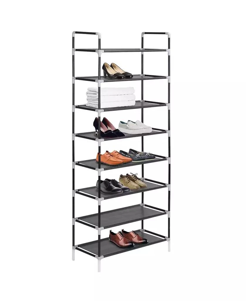 vidaXL Shoe Rack Black Metal Large Minimalistic Shoe Rack 2
