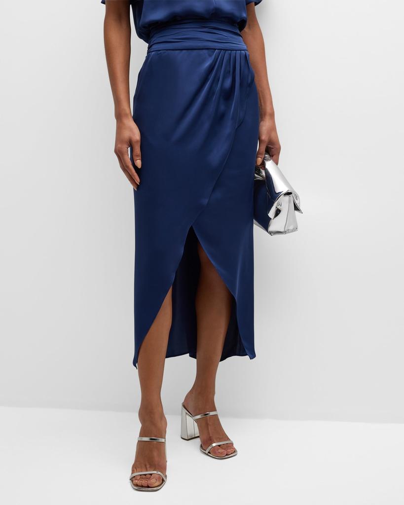 Ramy Brook Zula Draped Satin Skirt