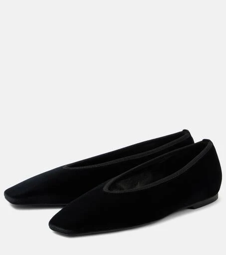 Totême Minimalist velvet ballet flats 4