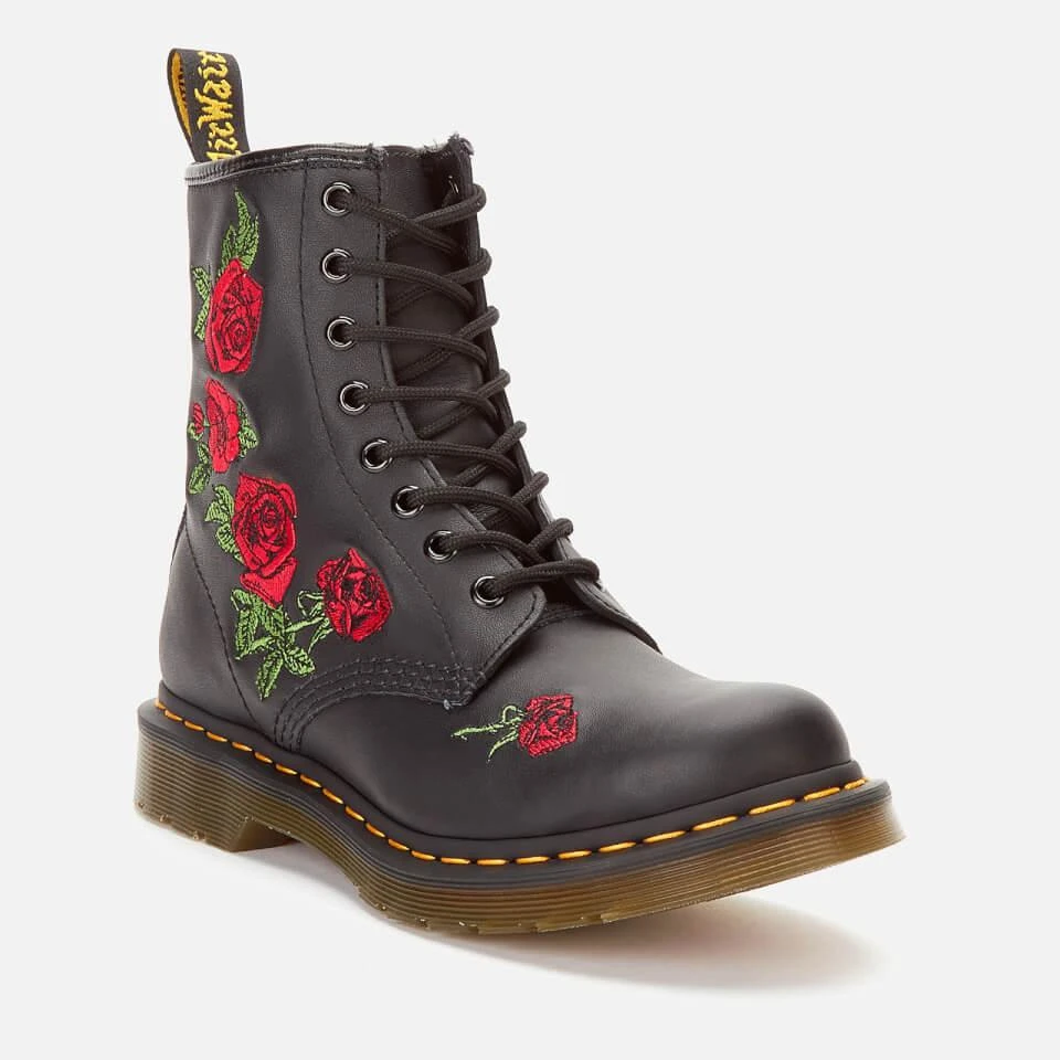Dr. Martens DR. MARTENS WOMEN'S 1460 VONDA SOFTY T LEATHER 8-EYE BOOTS - BLACK 2