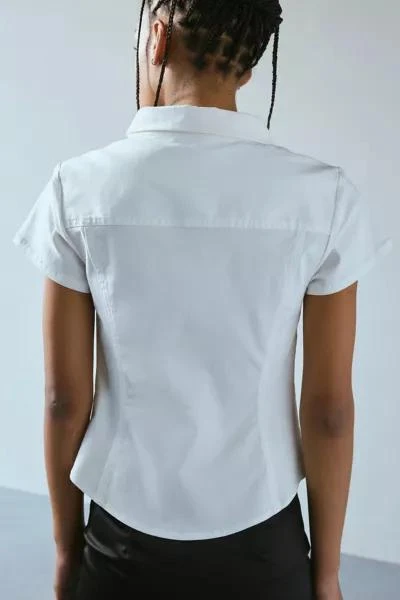 BDG Silence + Noise Polly Slim Short Sleeve Snap-Button Shirt 3