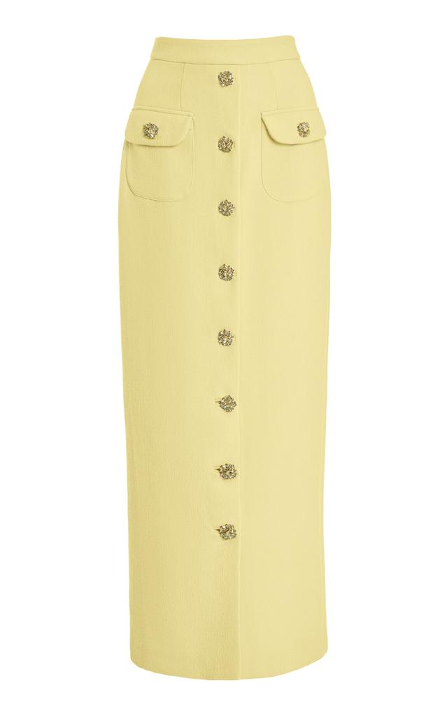 Adam Lippes Adam Lippes - Exclusive Dakota Button-Detailed Wool Crepe Maxi Skirt - Yellow - US 0 - Moda Operandi