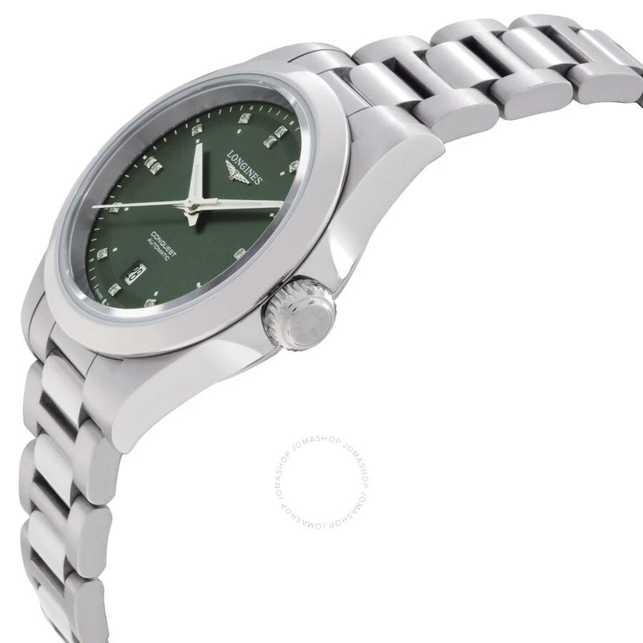 Longines Conquest Automatic Diamond Green Dial Ladies Watch L3.320.4.07.6 2