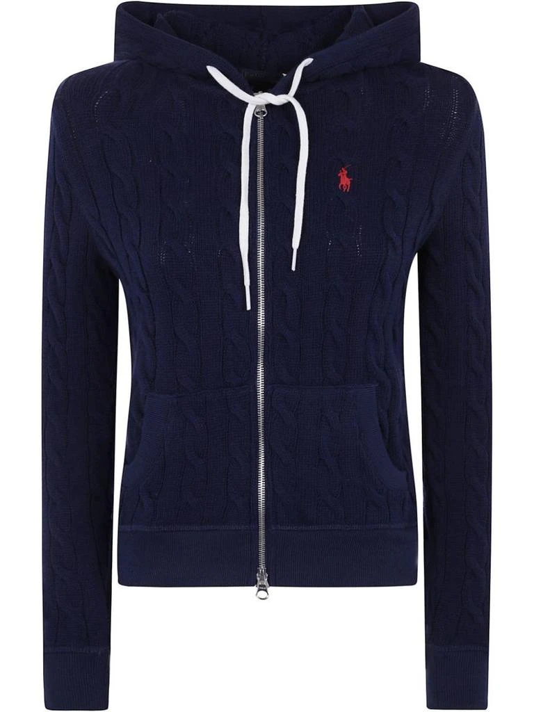Ralph Lauren Polo Ralph Lauren Blue Hoodie With Zip Closure And Embroidered Logo 1
