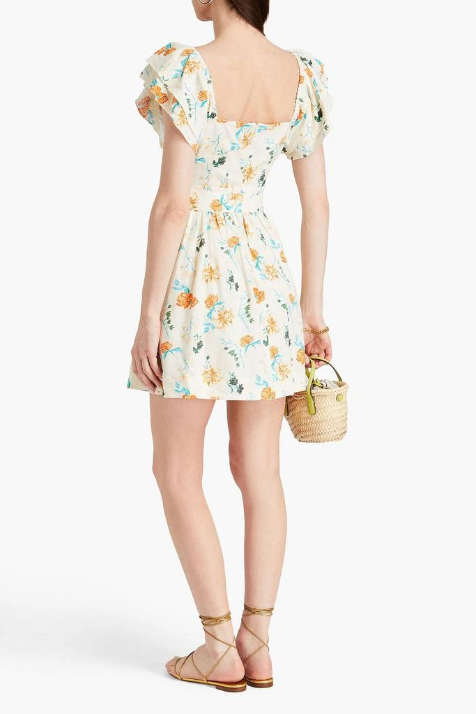 Solid & Striped The Renata cutout floral-print linen-blend mini dress 3