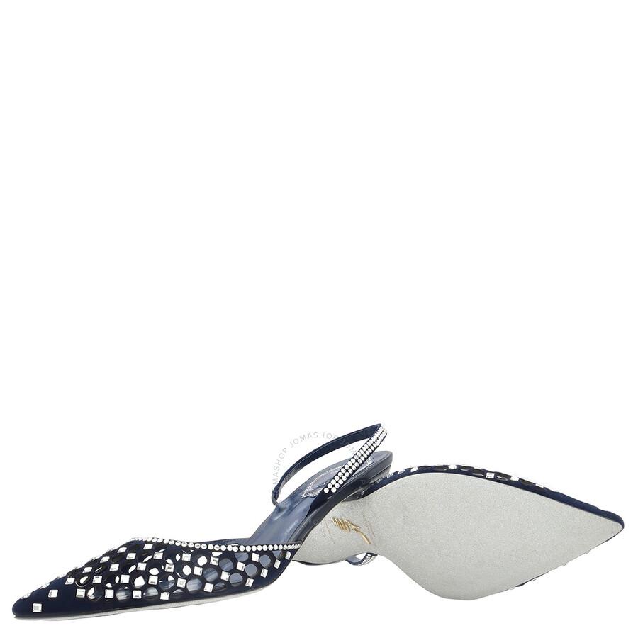 Rene Caovilla Carrie Crystal Embellished Slingback Pumps