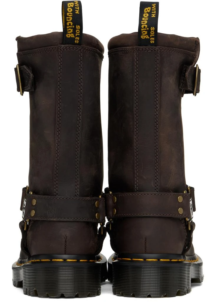 Dr. Martens Brown Anistone Hi Leather Biker Boots 2