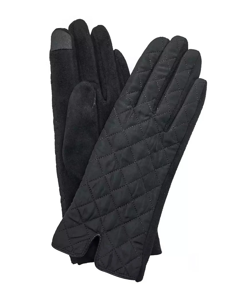 MARCUS ADLER Women's Quilted Faux Suede Touchscreen Glove 1