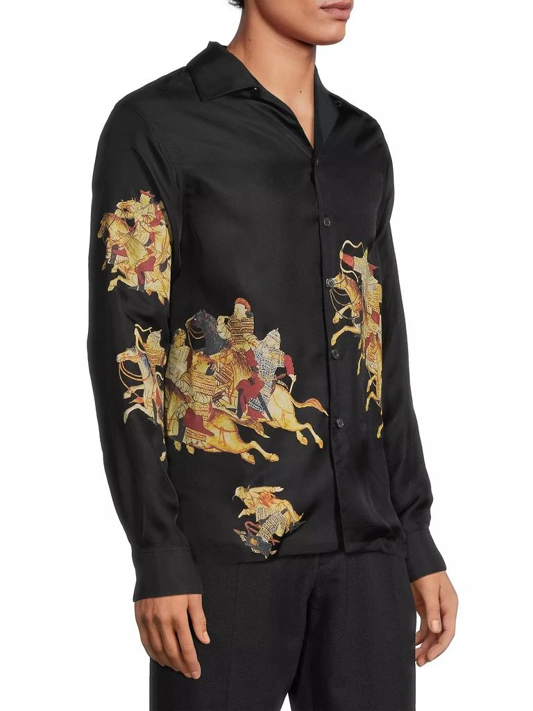 Enfants Riches Déprimés Hun Battle Print Lake Geneva Silk Shirt 4