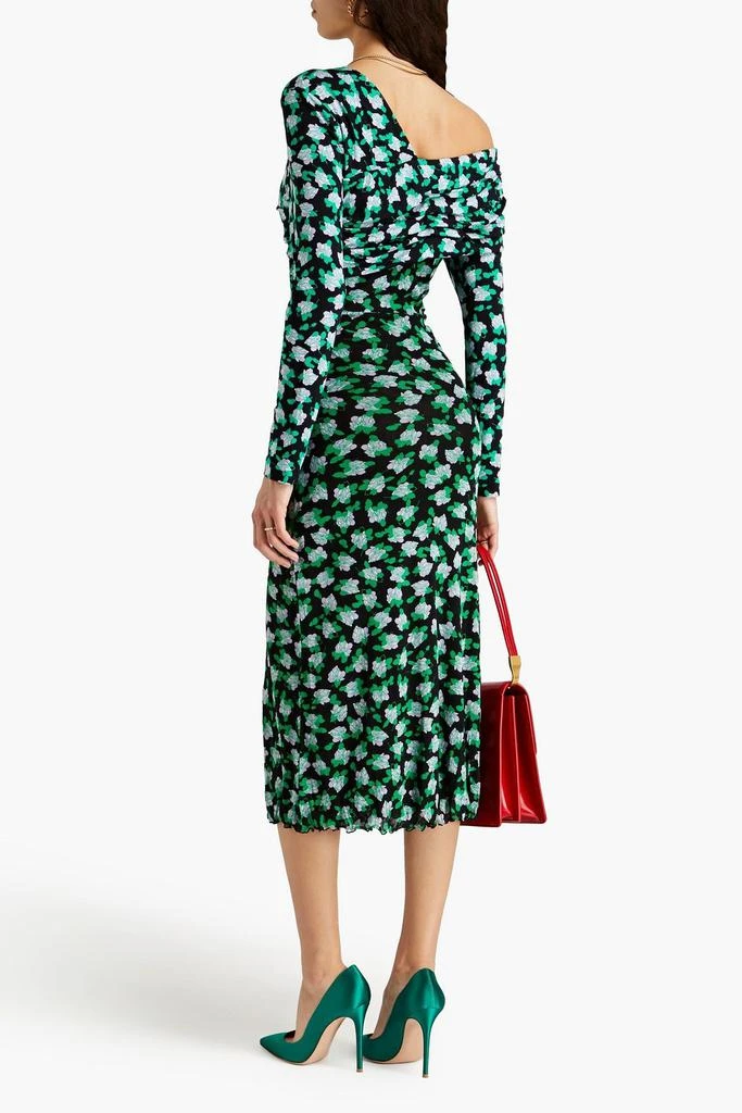 Diane von Furstenberg Leia one-shoulder floral-print jersey and stretch-mesh midi dress 3