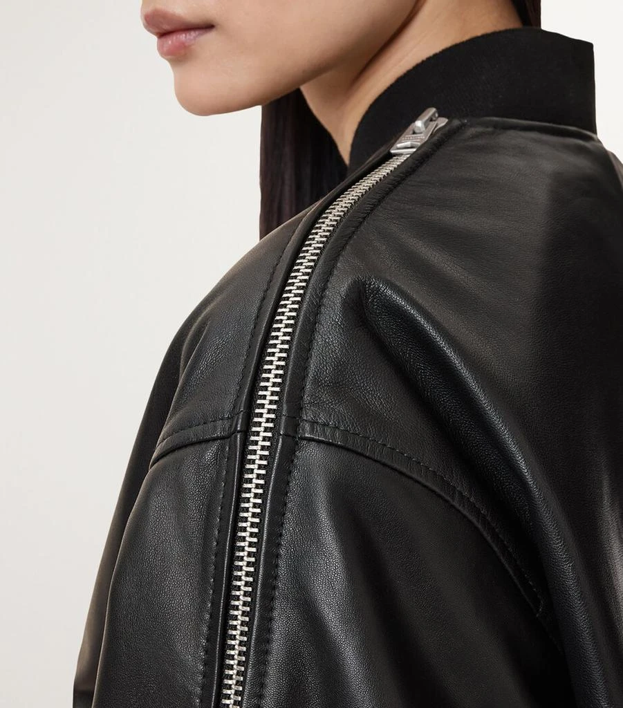 ALL SAINTS Leather Zenith Bomber Jacket 7