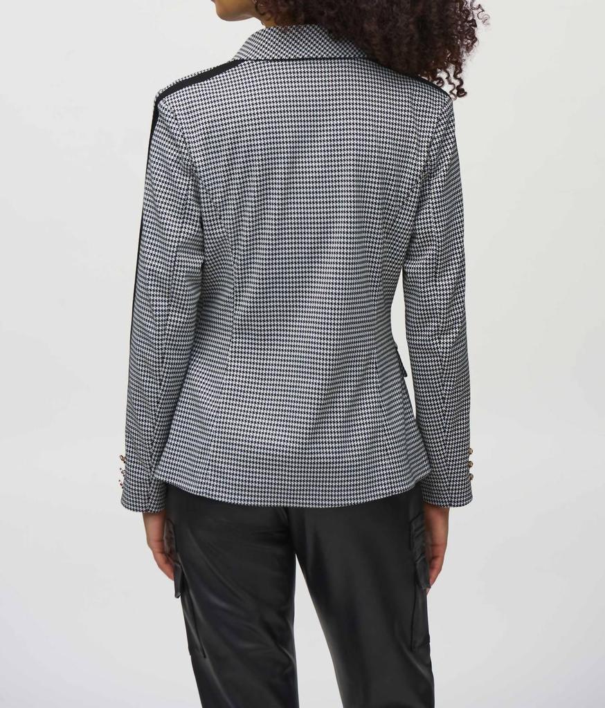 JOSEPH RIBKOFF Joseph Ribkoff - Houndstooth Double Breasted Blazer Jacket