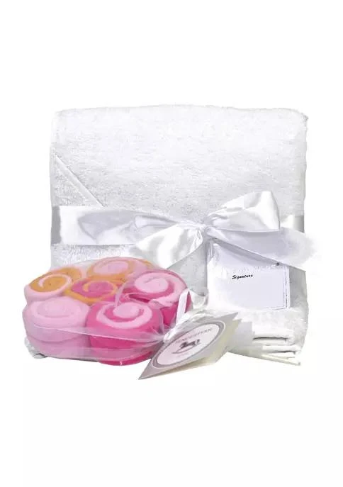 3 Stories Trading Stories Trading Baby Girls Terry Cloth Hooded Bath Towel And 12 Washcloth Set 2