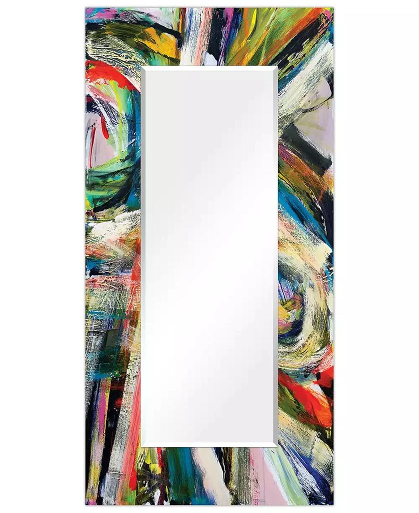 Empire Art Direct "Rock Star I" Rectangular Beveled Mirror on Free Floating Printed Tempered Art Glass.