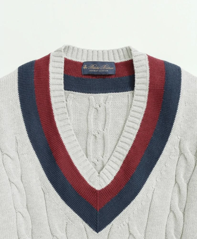 Brooks Brothers Vintage-Inspired Tennis V-Neck Sweater in Supima® Cotton 4