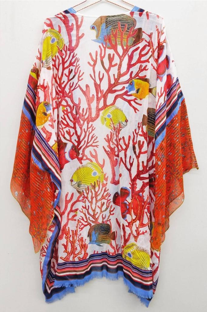 ARATTA Aratta - Women's Sea Of Belief Hand-embellished Kimono