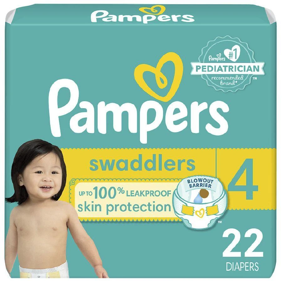 Pampers Diapers, Ultra Absorbent and Soft Disposable Baby Diapers¿ No scent, Size 4 (22-37 lbs) 1