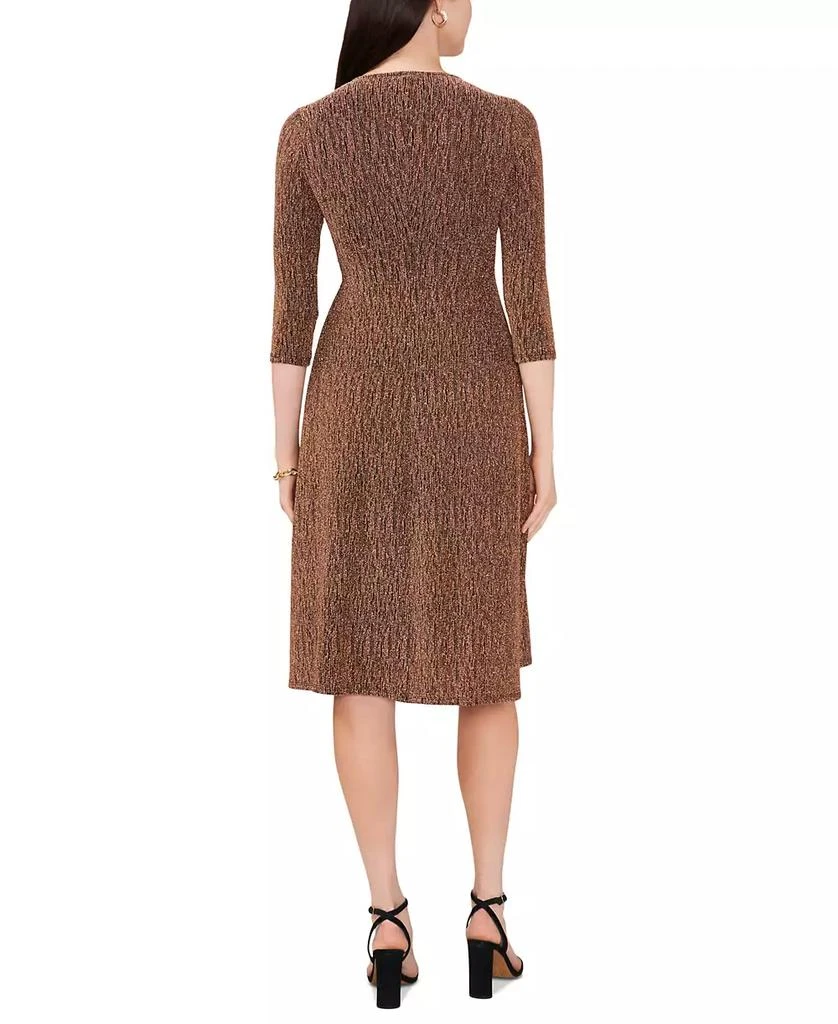 MSK Petite 3/4-Sleeve Faux-Wrap Midi Dress 2