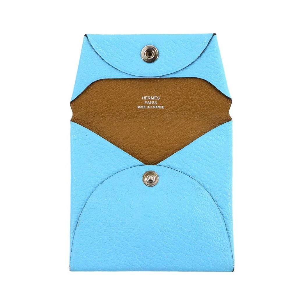 Hermes Celeste blue Chevre Leather Coin Purse/Coin Case (Pre-Owned) 6