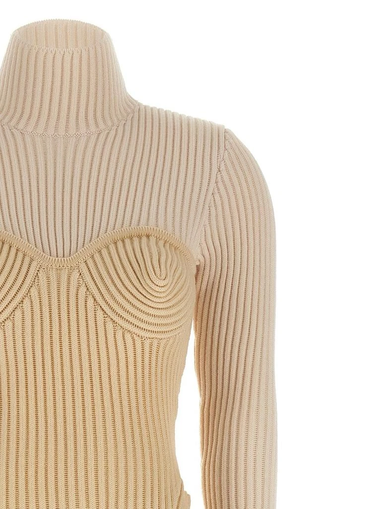 Jean Paul Gaultier Ribbed Merino Wool Corset Dress 3