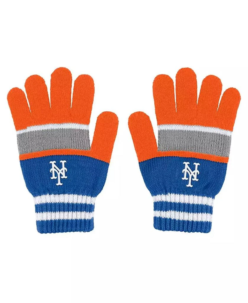 WEAR by Erin Andrews Women's New York Mets Stripe Glove and Scarf Set 2