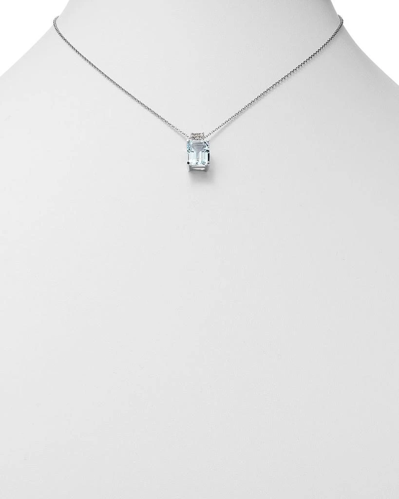 Bloomingdale's Fine Collection Aquamarine & Diamond Pendant Necklace in 14K White Gold, 16" - Exclusive 2