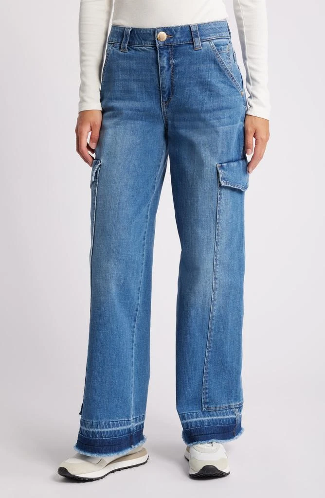 Wit & Wisdom 'Ab'Solution Skyrise Release Hem Wide Leg Cargo Jeans 1