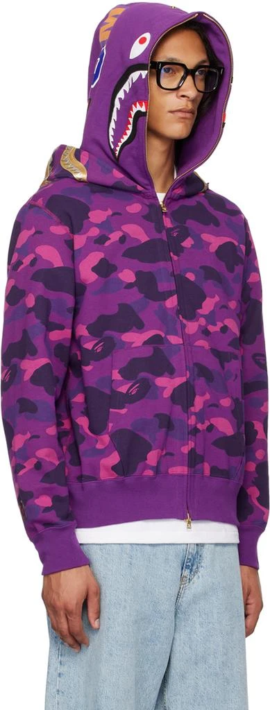 Bape Purple Color Camo Double Shark Full Zip Hoodie 2