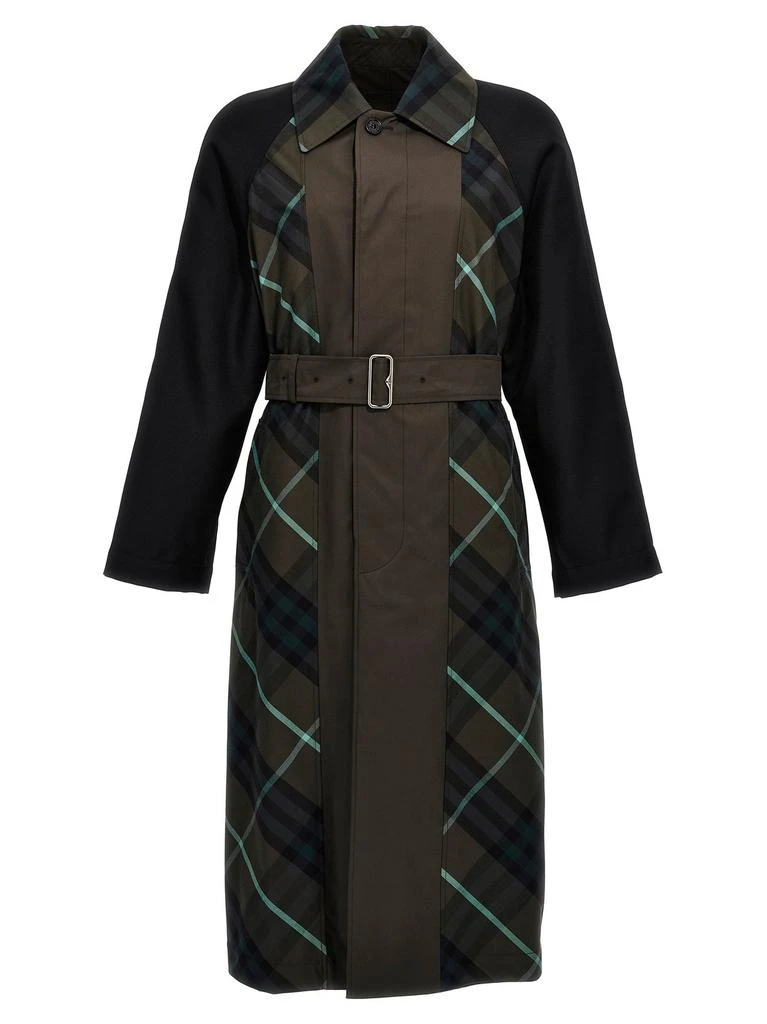 Burberry Burberry Check-Plaid Belted Reversible Trench Coat 1