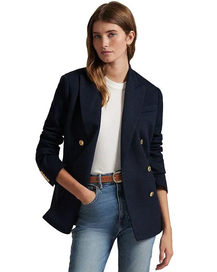 Ralph Lauren Knit Double Breasted Blazer