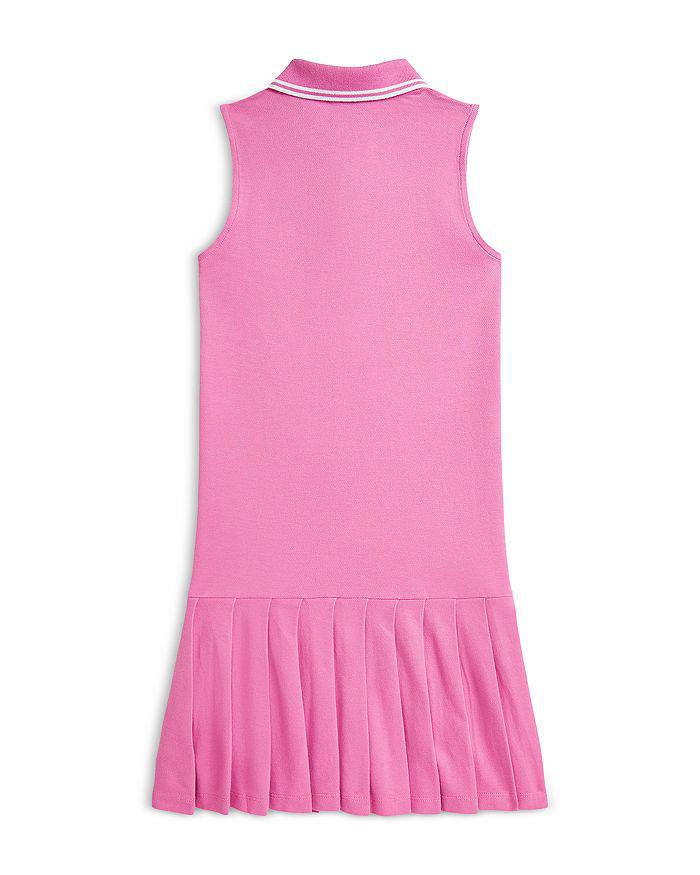 Ralph Lauren Girls' Pleated Stretch Mesh Polo Dress - Big Kid