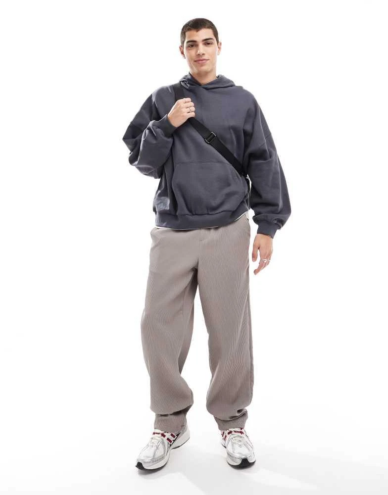 ASOS ASOS DESIGN extreme oversized hoodie with back print in charcoal 4