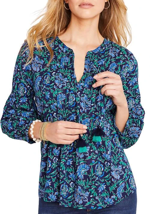 Vineyard Vines Vines Womens Floral Pleated Top 1