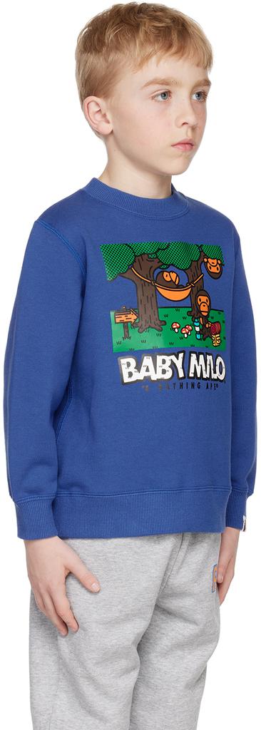 Bape Kids Blue Baby Milo Camo Hammock Sweatshirt