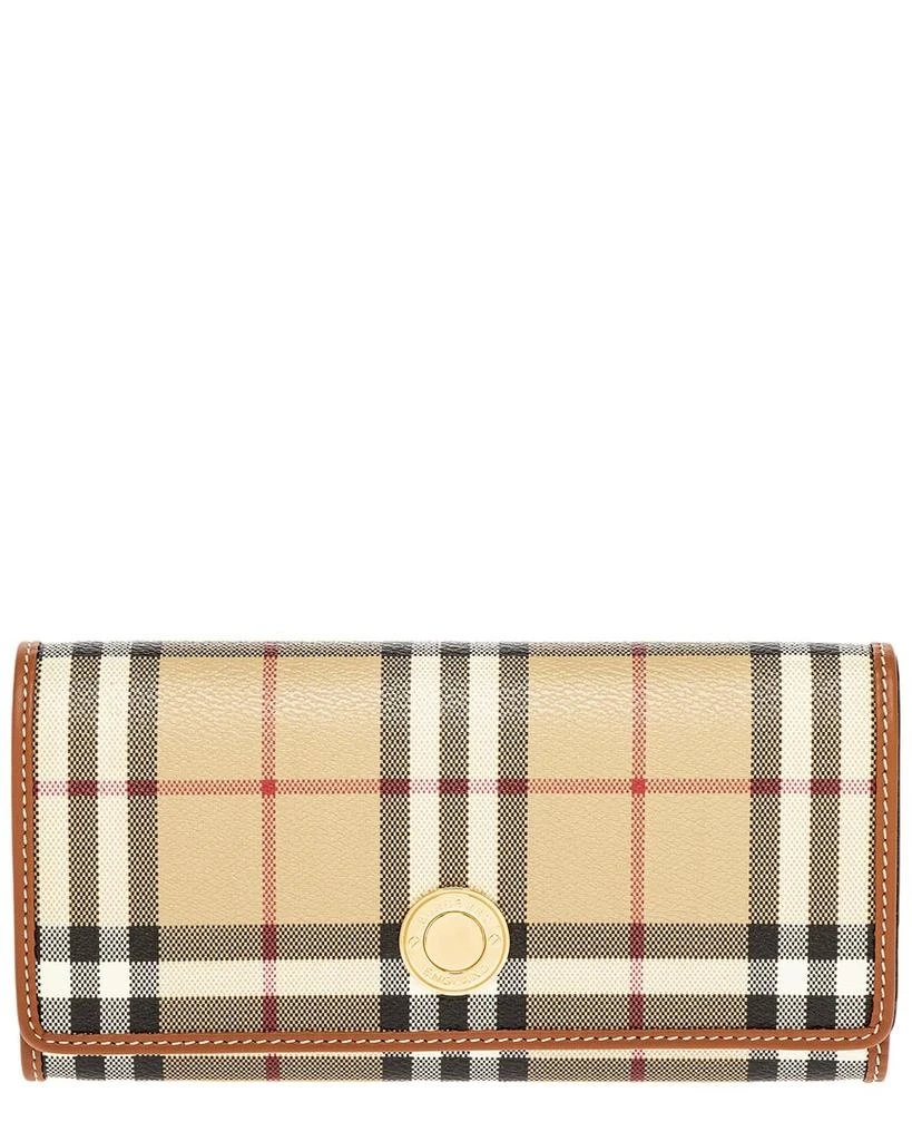 Burberry Long Canvas 
Leather Wallet 1