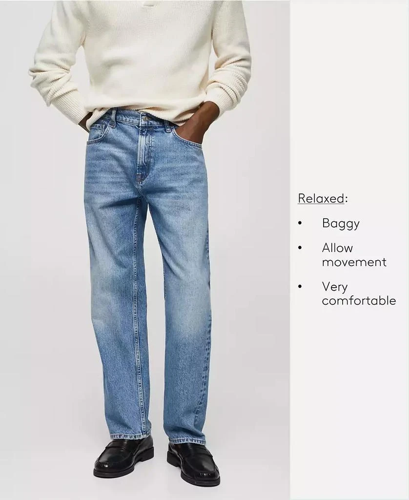 Mango Men's Flattened Stripe Relaxed-Fit Jeans 9